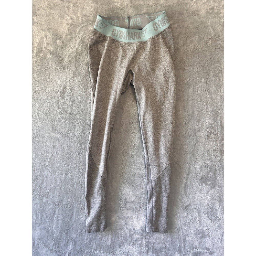 Gymshark Flex High Rise Leggings Womens Small Grey Teal Excellent Seamless‎ Knit